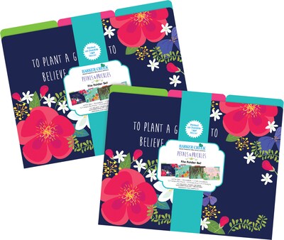 Barker Creek Petals & Prickles File Folder, 1/3-Cut Tab, Letter Size, Assorted Colors, 24/Set (4370)