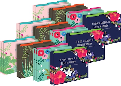 Barker Creek  File Folder Set, 1/3-Cut Tab, Letter-Size, Petals & Prickles, 36/Set (4371)