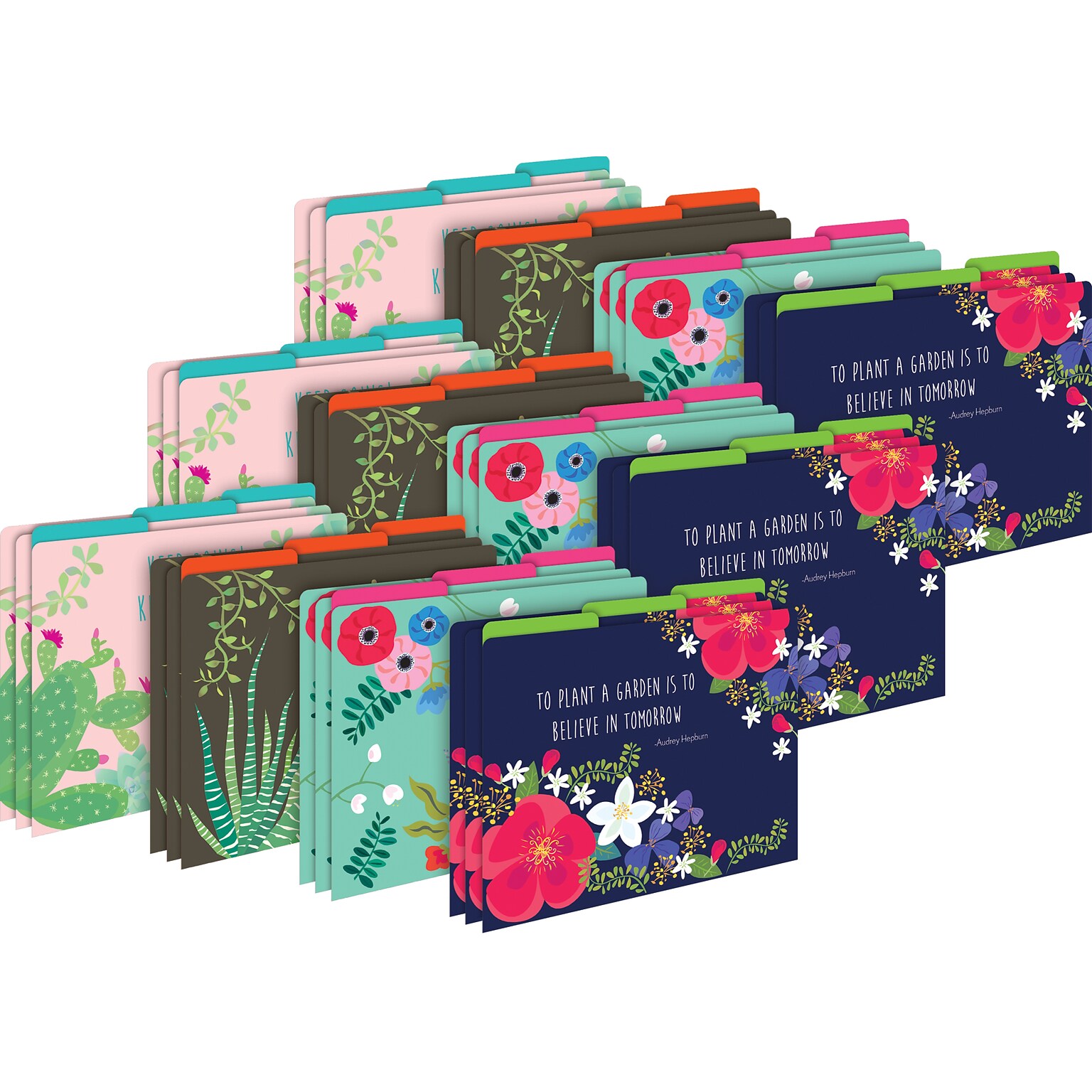 Barker Creek Petals & Prickles File Folder, 1/3-Cut Tab, Letter Size, Assorted Colors, 36/Set (4371)
