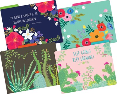 Barker Creek Petals & Prickles File Folder, 1/3-Cut Tab, Letter Size, Assorted Colors, 36/Set (4371)