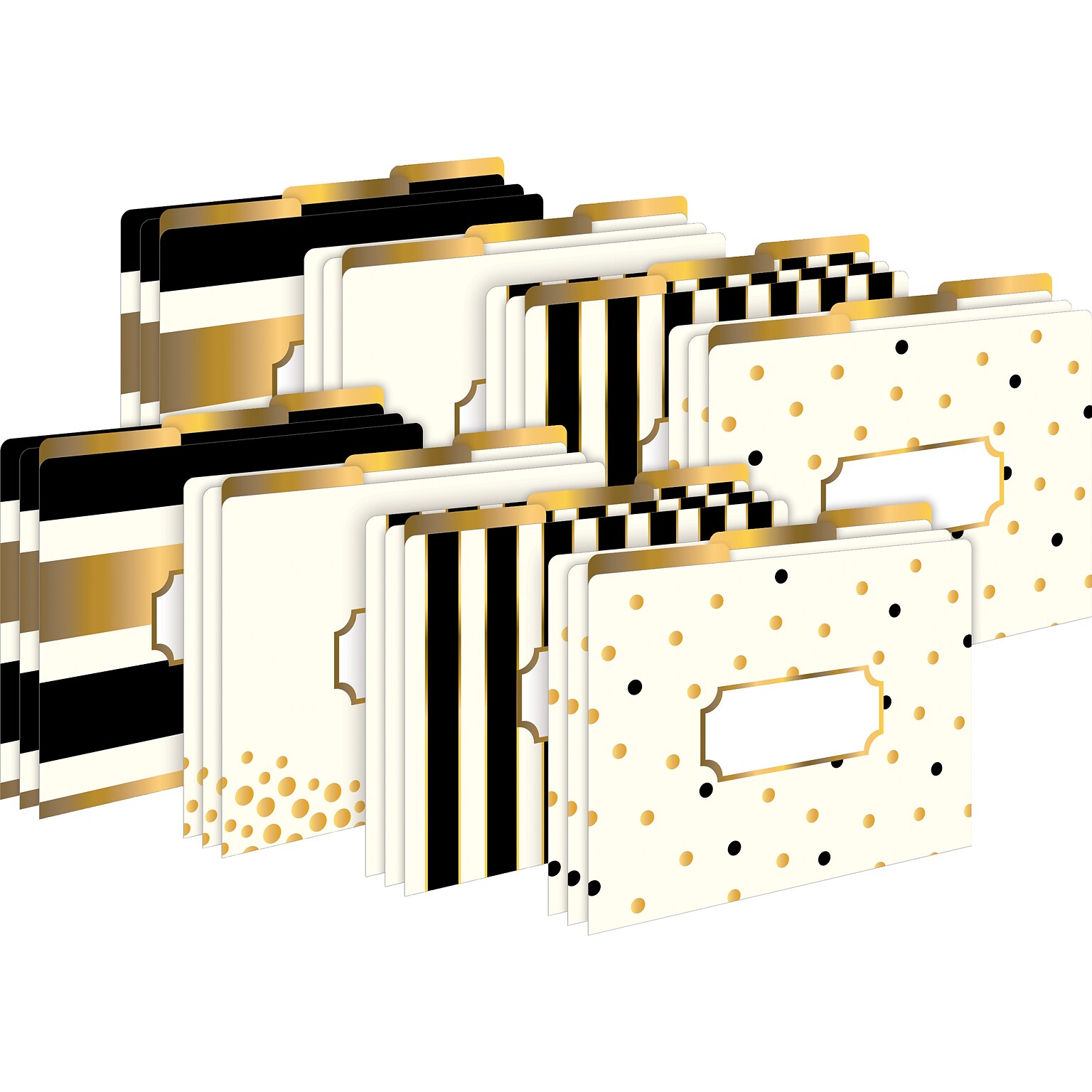 Barker Creek Gold File Folder, 1/3-Cut Tab, Letter Size, Assorted Colors, 24/Set (4372)