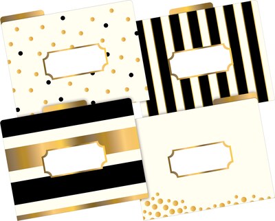 Barker Creek Gold File Folder, 1/3-Cut Tab, Letter Size, Assorted Colors, 24/Set (4372)