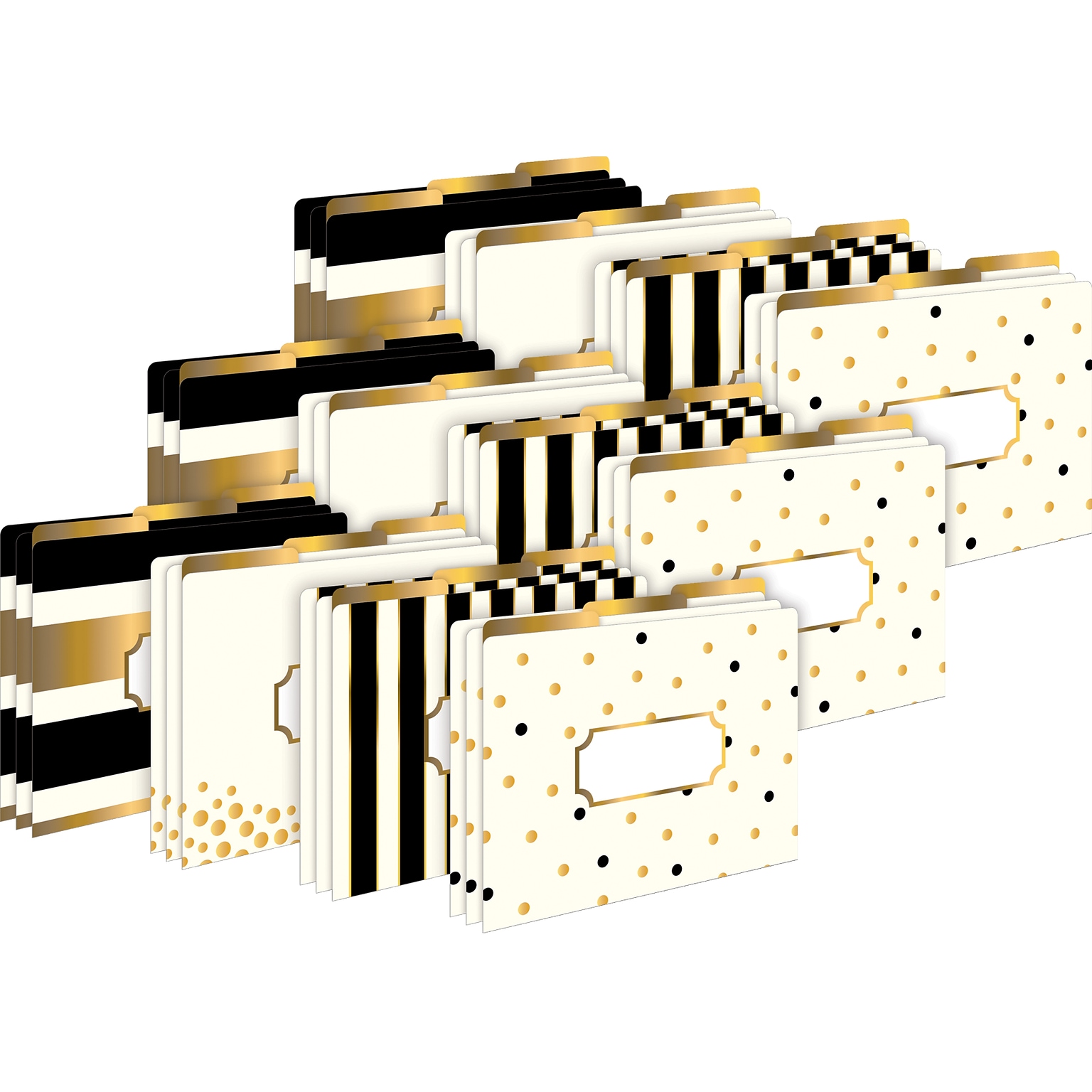 Barker Creek Gold File Folder, 1/3-Cut Tab, Letter Size, Assorted Colors, 36/Set (4373)