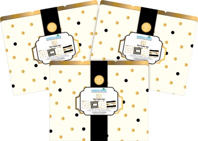 Barker Creek Gold File Folder, 1/3-Cut Tab, Letter Size, Assorted Colors, 36/Set (4373)