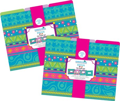 Barker Creek Bohemian File Folder, 1/3-Cut Tab, Letter Size, Assorted Colors, 24/Set (4374)