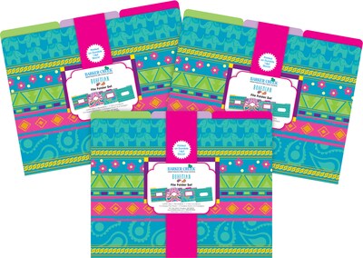 Barker Creek Bohemian File Folder, 1/3-Cut Tab, Letter Size, Assorted Colors, 36/Set (4375)