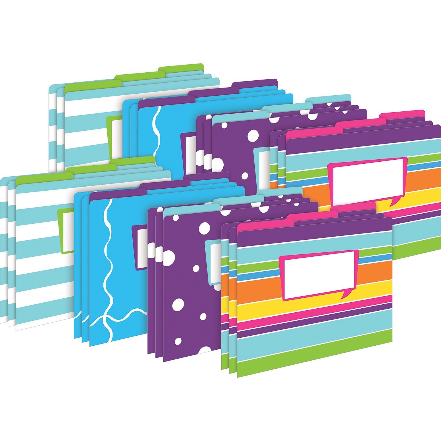 Barker Creek Happy File Folder, 1/3-Cut Tab, Letter Size, Assorted Colors, 24/Set (4376)
