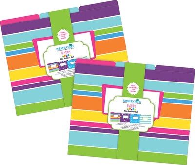 Barker Creek File Folder Set, 1/3-Cut Tab, Letter Size, Multicolored, 24/Set (4376)