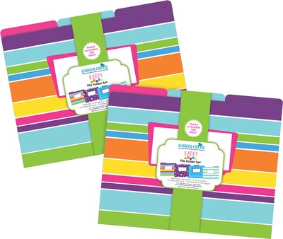 Barker Creek Happy File Folder, 1/3-Cut Tab, Letter Size, Assorted Colors, 24/Set (4376)
