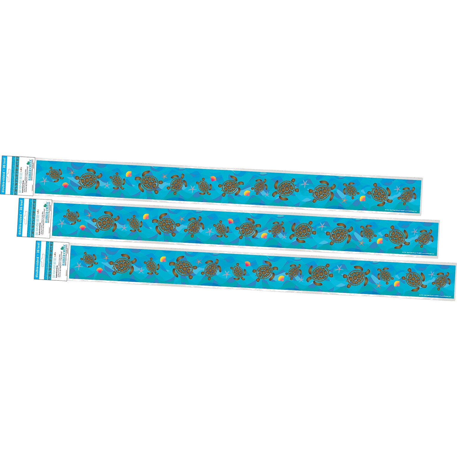 Barker Creek Double-Sided Border, 35 x 3, Kai Ola Sea Turtles, 36/Pack (4307)