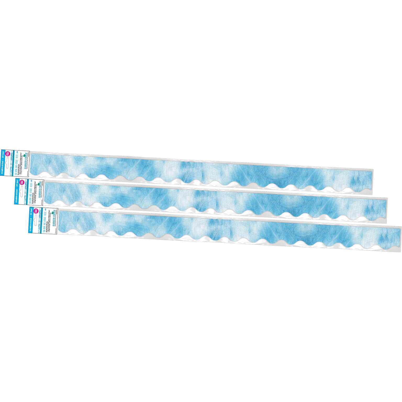 Barker Creek Double-Sided Scalloped Border, 36 x 2.25, Blue Tie-Dye and Ombré, 29/Pack (4333)