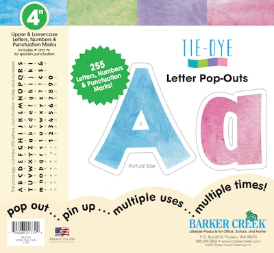 Barker Creek Tie-Dye Letters and Numbers, 255/Set (1739)