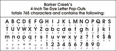 Barker Creek Tie-Dye Letters and Numbers, 765/Set (4350)