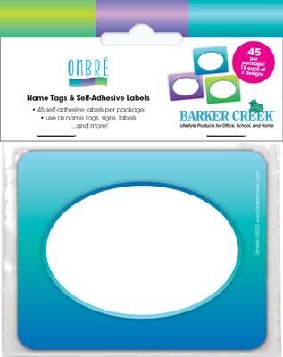 Barker Creek Self-adhesive Ombré School Name Tags, 2.75" x 3.5", 45/Pack (1557)