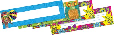 Barker Creek Bohemian & Bohemian Animals School Name Plates, 12" x 3.5", 72/Set (4133)