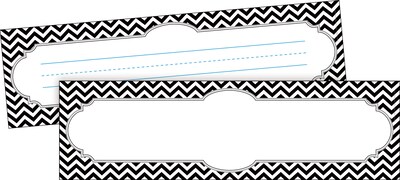 Barker Creek Splash of Color & Black Chevron School Name Plates, 12" x 3.5", 72/Set (4142)