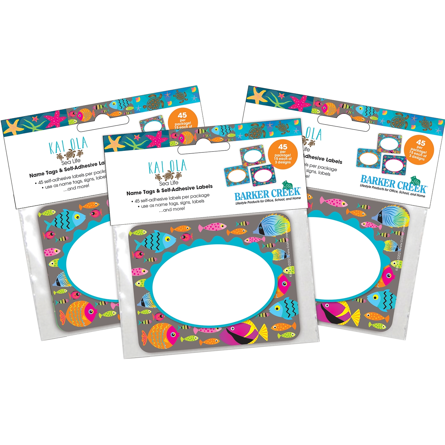 Barker Creek Name Tags/Self-Adhesive Labels, Kai Ola, 135/Set (4313)