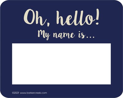 Barker Creek Name Tags/Self-Adhesive Labels, Oh Hello!, 90/Set (4323)