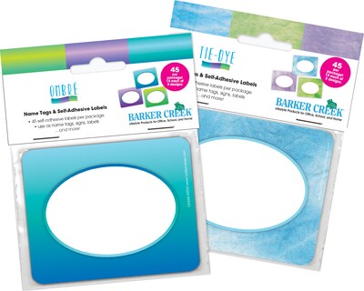 Barker Creek Self-adhesive Tie-Dye & Ombré School Name Tags, 2.75" x 3.5", 90/Set (436/Pack4)