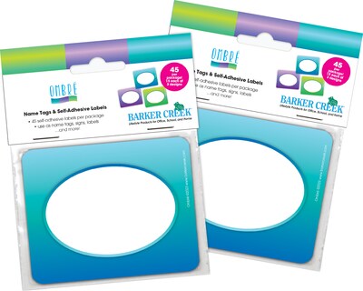 Barker Creek Self-adhesive Ombré School Name Tags, 2.75" x 3.5", 90/Set (436/Pack5)
