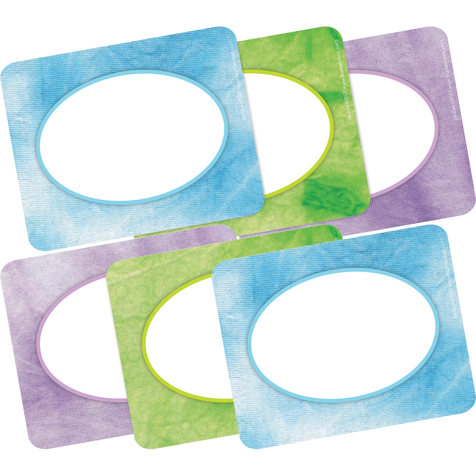 Barker Creek Self-adhesive Tie-Dye School Name Tags, 2.75 x 3.5, 90/Set (436/Pack6)