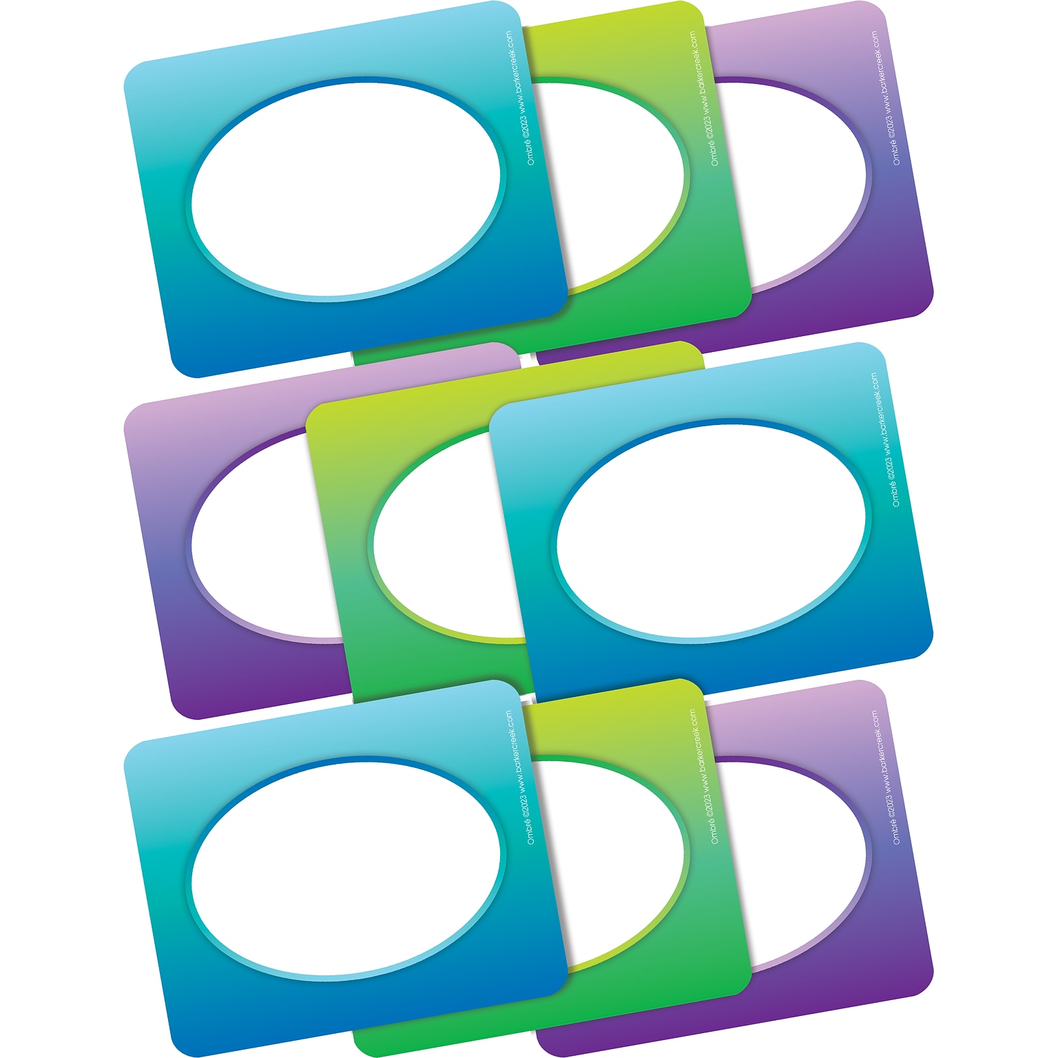 Barker Creek Self-adhesive Ombré School Name Tags, 2.75 x 3.5, 135/Set (436/Pack7)