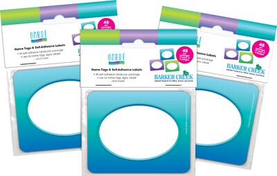 Barker Creek Self-adhesive Ombré School Name Tags, 2.75" x 3.5", 135/Set (436/Pack7)