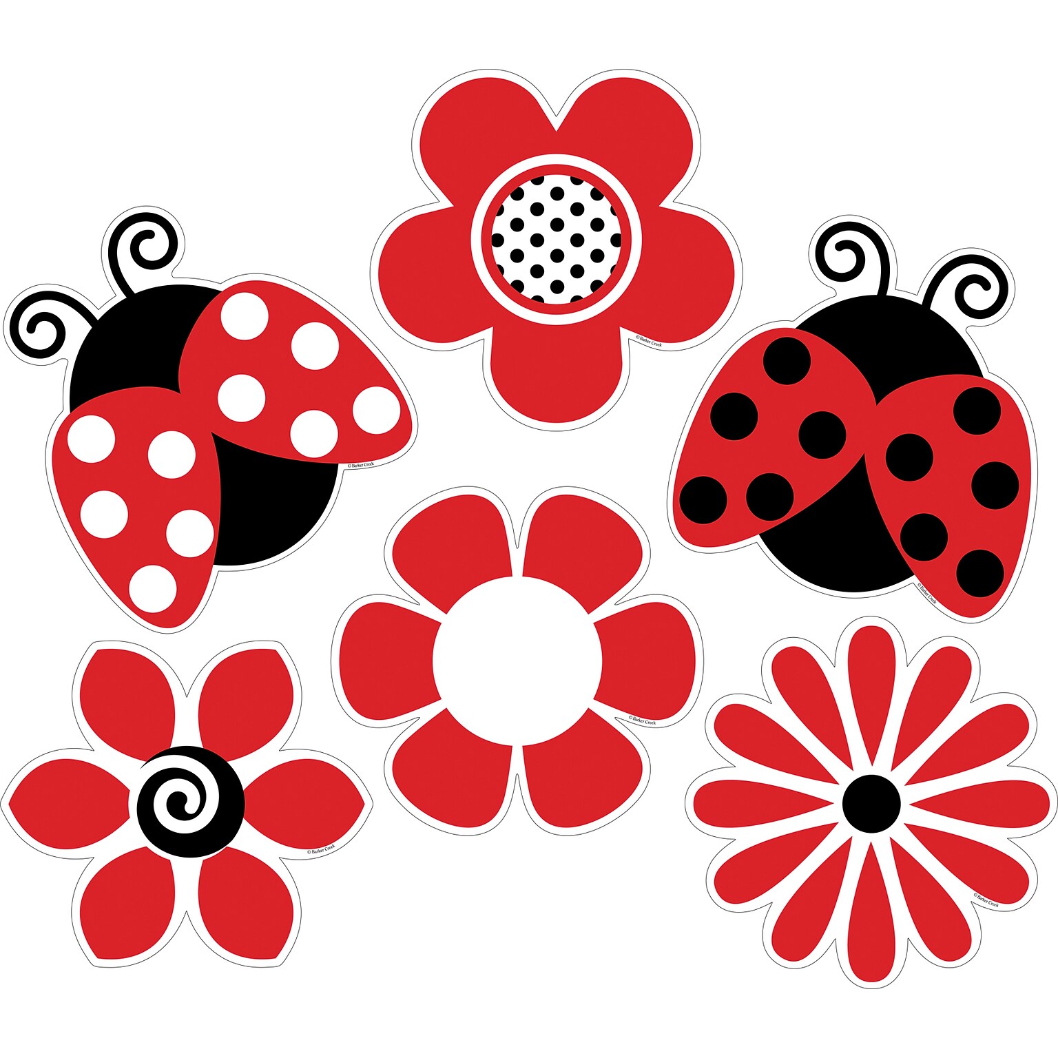 Barker Creek Bulletin Board Set, Ladybugs & Posies, 72/Set (4389)
