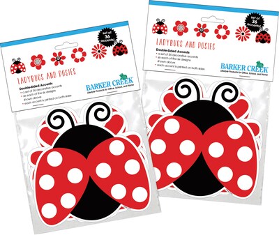 Barker Creek Bulletin Board Set, Ladybugs & Posies, 72/Set (4389)