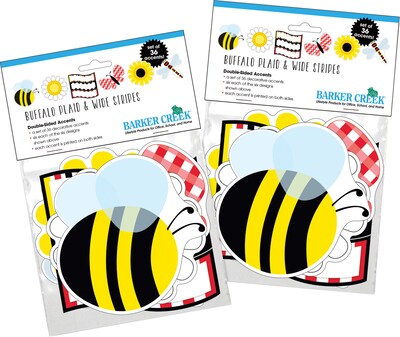 Barker Creek Bulletin Board Set, Buffalo Plaid & Wide Stripes, 96/Set (4391)