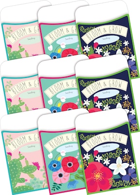 Barker Creek Peel & Stick Library Pockets, Petals & Prickles, 90/Set (4320)