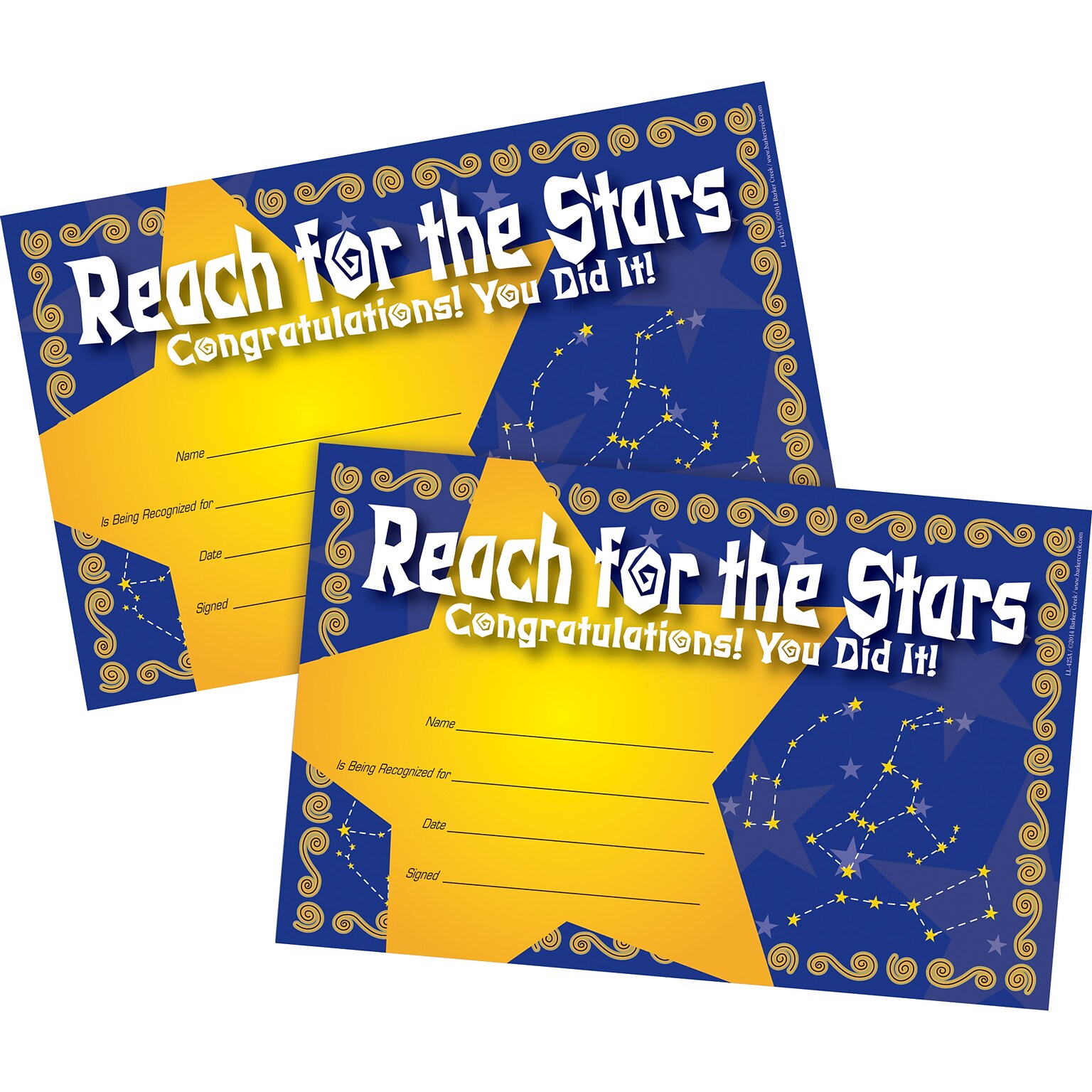 Barker Creek Reach for the Stars Recognition Awards, 8.5 x 5.5”, Multicolored, 60/Set (4144)