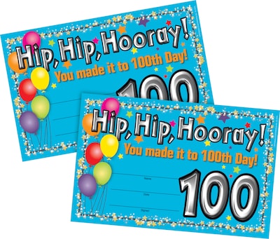 Barker Creek 100th Day Awards & Bookmarks, 60/Set (4145)