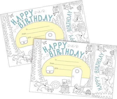 Barker Creek Color Me! Happy Birthday Awards & Bookmarks, 60/Set (4146)