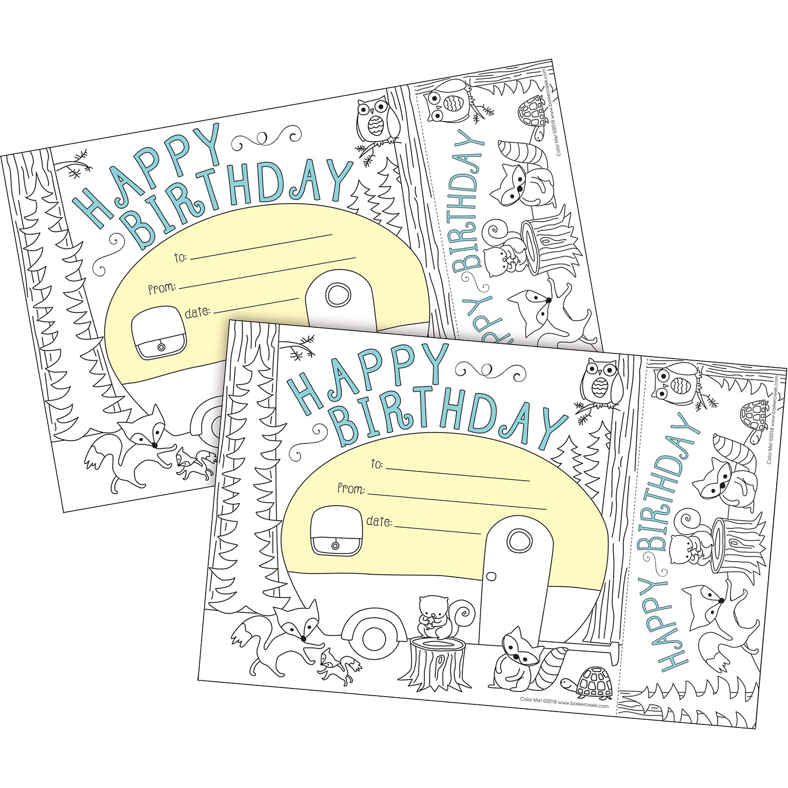Barker Creek Color Me! Happy Birthday Awards & Bookmarks Set, 8.5 x 5.5”, Multicolored, 60/Set (4146)