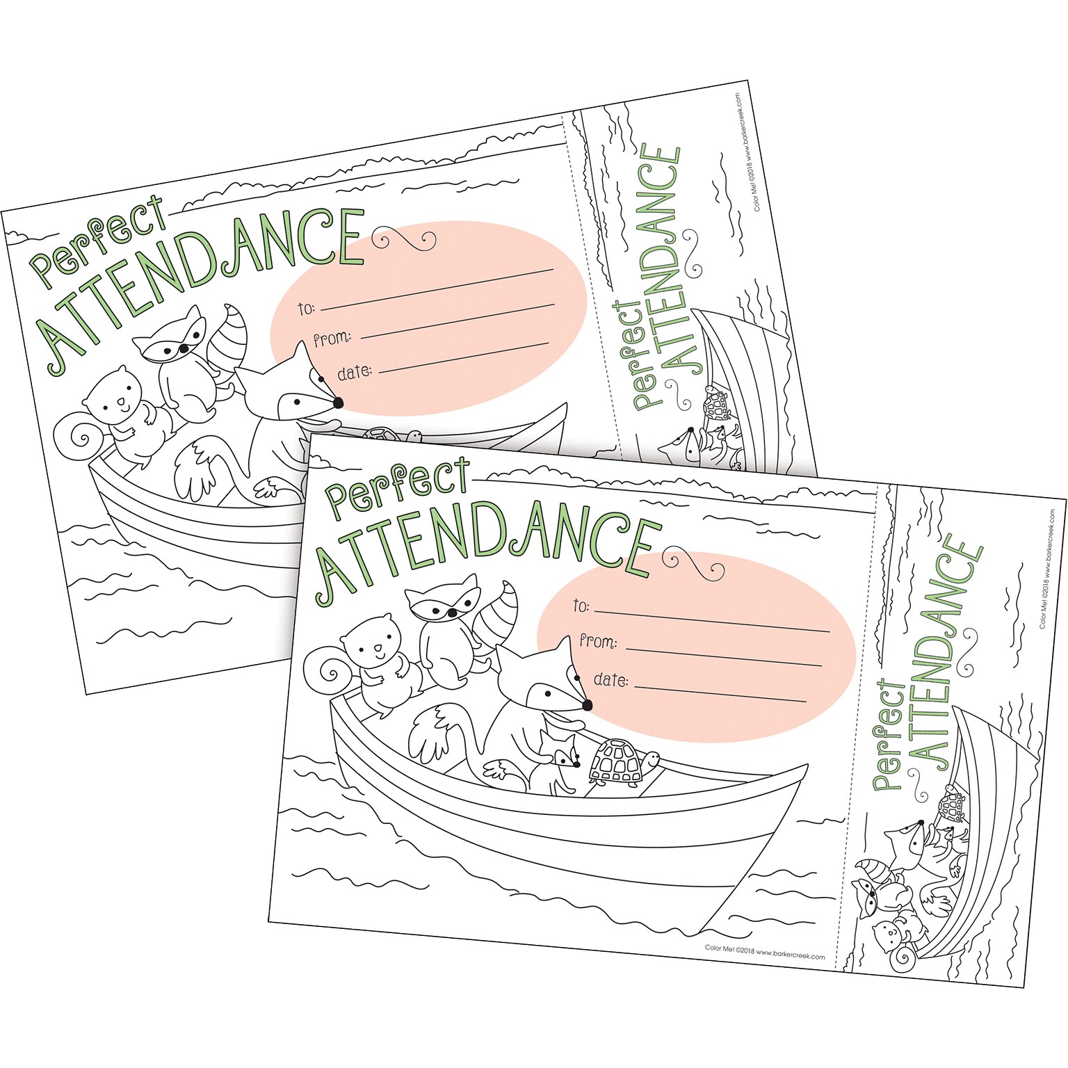 Barker Creek Color Me! Attendance Awards & Bookmarks Set, 8.5 x 5.5”, Multicolored, 60/Set (4147)