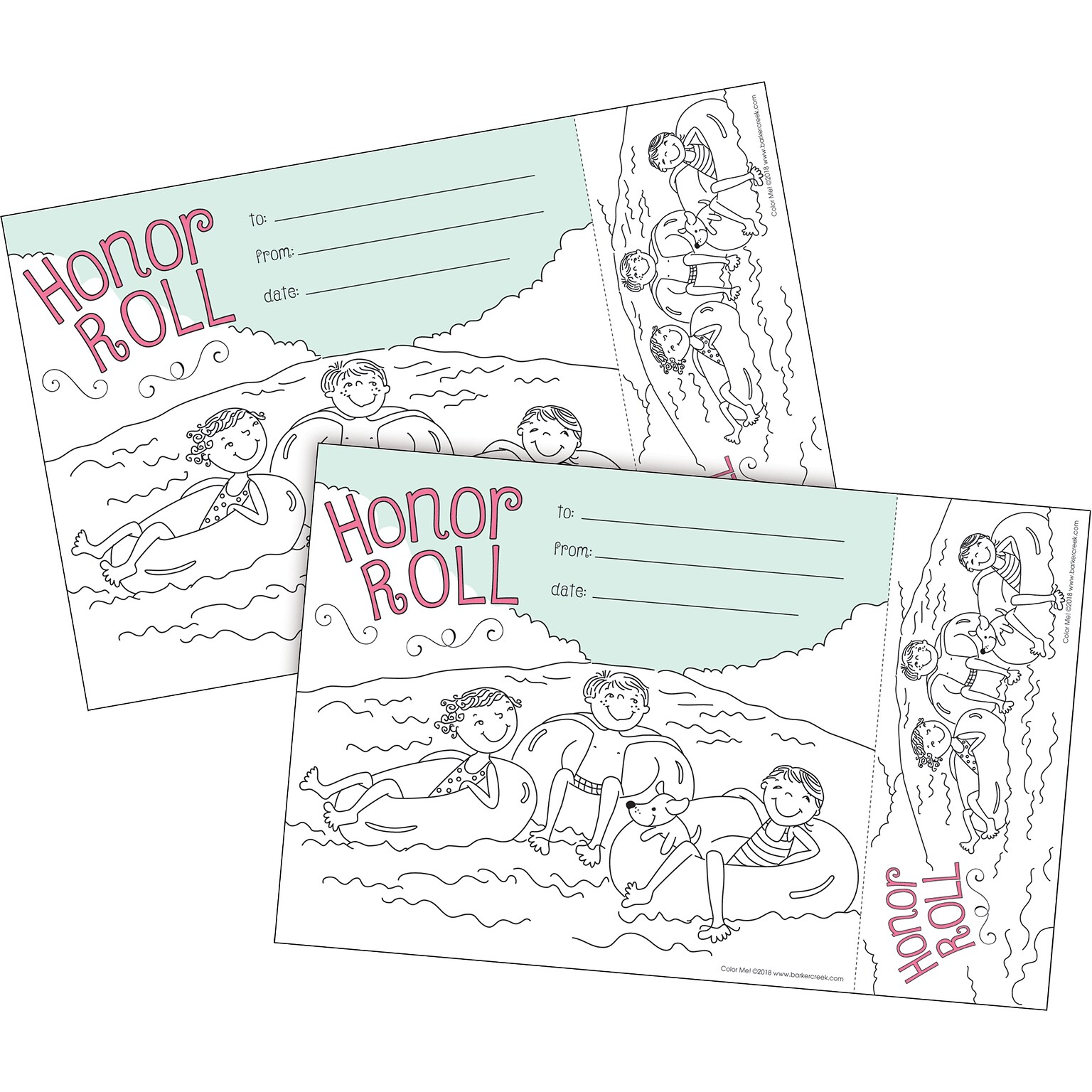 Barker Creek Color Me! Honor Roll Awards & Bookmarks Set, 8.5 x 5.5”, Multicolored, 60/Set (4148)