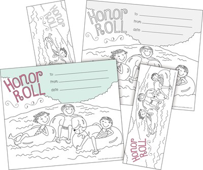 Barker Creek Color Me! Honor Roll Awards & Bookmarks Set, 8.5 x 5.5”, Multicolored, 60/Set (4148)