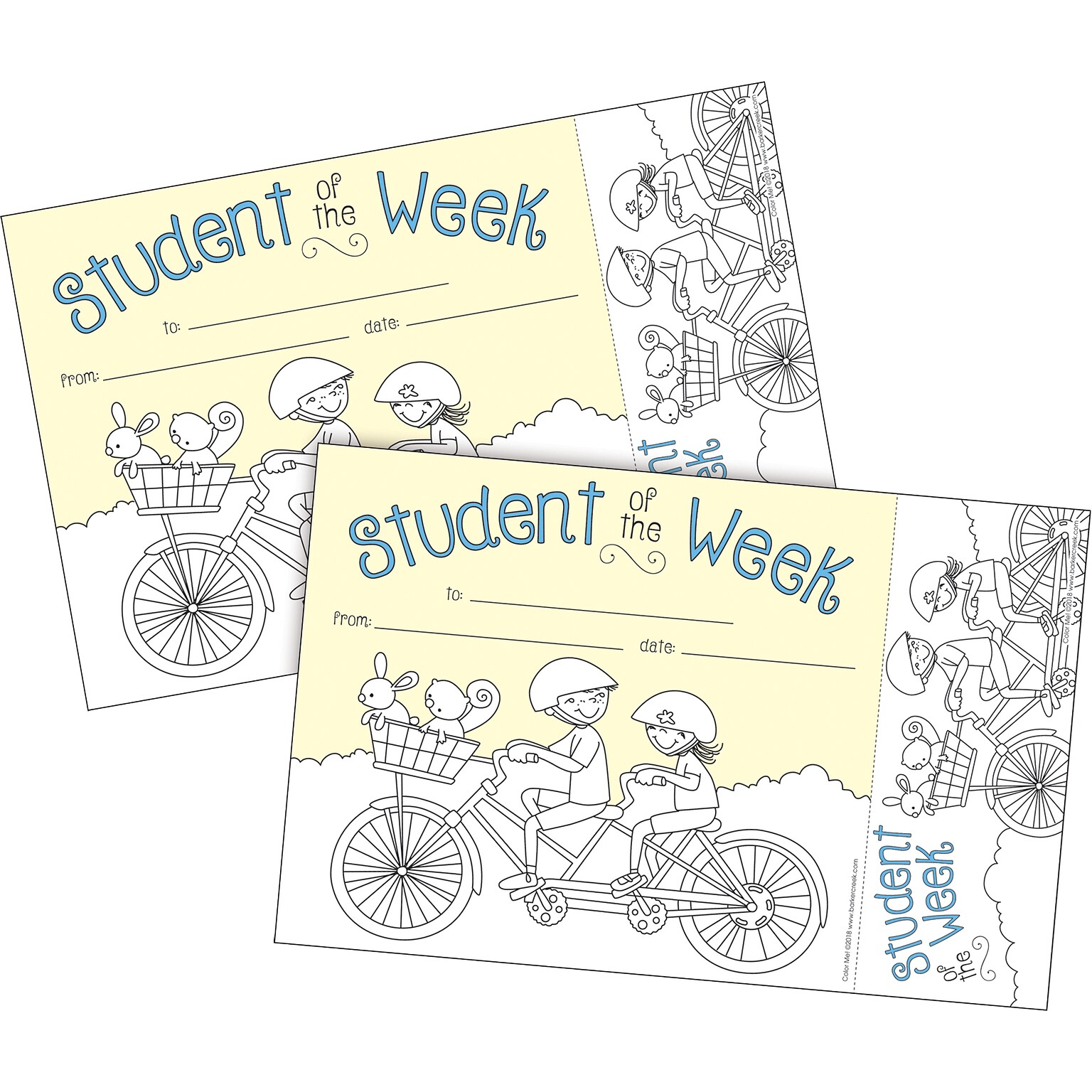 Barker Creek Color Me! Student of the Week Awards & Bookmarks, 60/Set (4149)