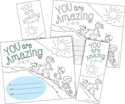 Barker Creek Color Me! You Are Amazing Awards & Bookmarks Set, 8.5 x 5.5”, Multicolored, 60/Set (41