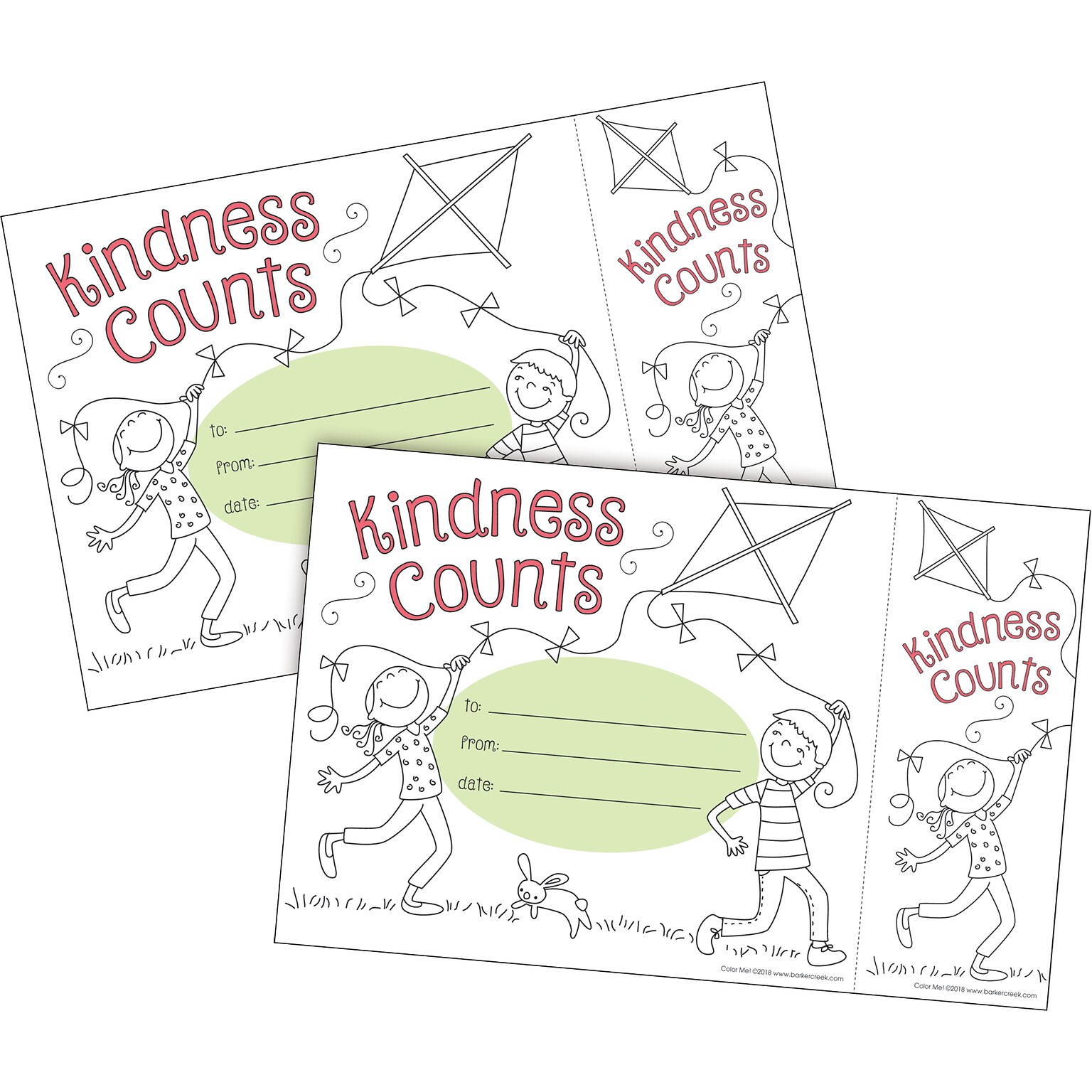 Barker Creek Color Me! Kindness Counts Awards & Bookmarks Set, 8.5 x 5.5”, Multicolored, 60/Set (4151)