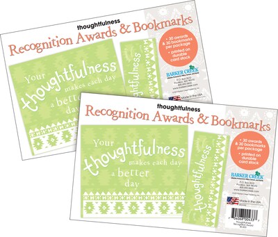 Barker Creek Thoughtfulness Awards & Bookmarks, 60/Set (4152)