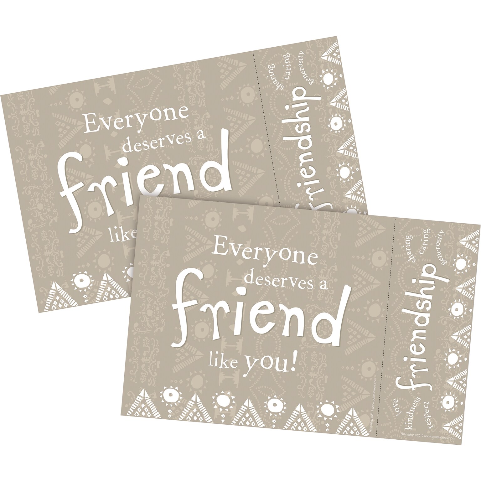 Barker Creek Friendship Awards & Bookmarks Set, 8.5 x 5.5”, Multicolored, 60/Set (4153)