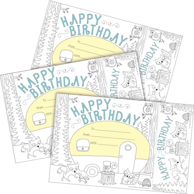 Barker Creek Color Me! Happy Birthday Awards & Bookmarks, 90/Set (4163)