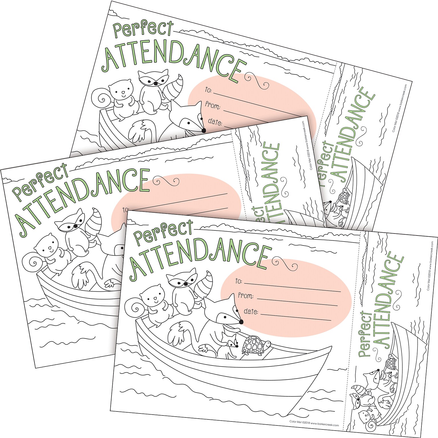 Barker Creek Color Me! Attendance Awards & Bookmarks Set, 8.5 x 5.5”, Multicolored, 90/Set (4164)