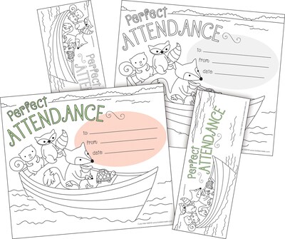Barker Creek Color Me! Attendance Awards & Bookmarks Set, 8.5 x 5.5”, Multicolored, 90/Set (4164)