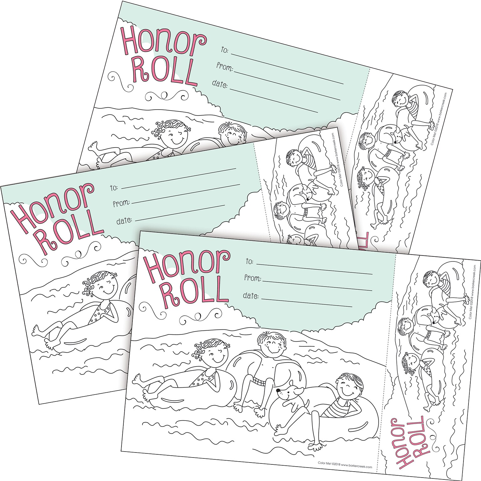 Barker Creek Color Me! Honor Roll Awards & Bookmarks Set, 8.5 x 5.5”, Multicolored, 90/Set (4165)