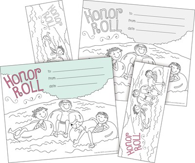 Barker Creek Color Me! Honor Roll Awards & Bookmarks Set, 8.5 x 5.5”, Multicolored, 90/Set (4165)