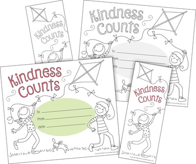 Barker Creek Color Me! Kindness Counts Awards & Bookmarks Set, 8.5 x 5.5”, Multicolored, 90/Set (41