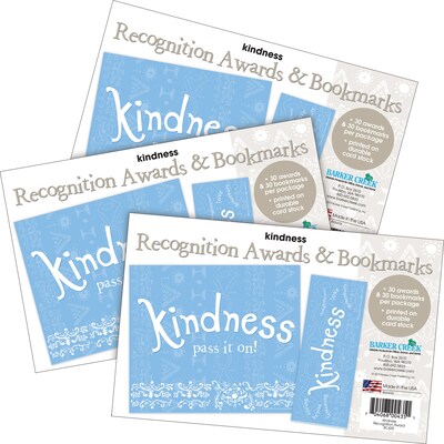 Barker Creek Kindness Awards & Bookmarks Set, 8.5" x 5.5”, Multicolored, 90/Set (4171)